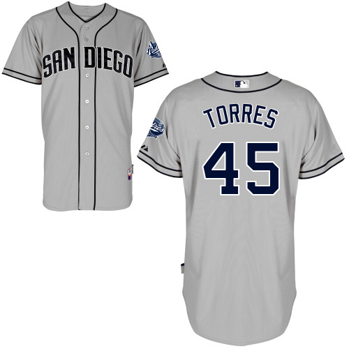 Alex Torres #45 Youth Baseball Jersey-San Diego Padres Authentic Road Gray Cool Base MLB Jersey
